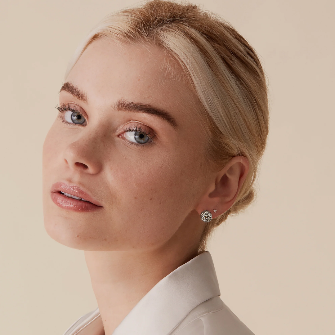 Women’s Love Knot Stud Earrings – Modern Minimalist Design