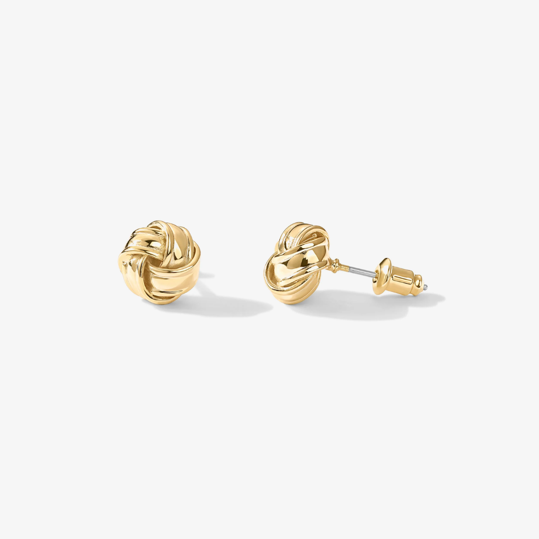 Women’s Love Knot Stud Earrings – Modern Minimalist Design