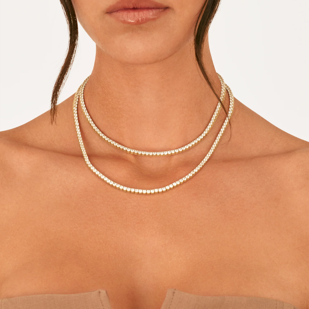 Women’s Cubic Zirconia Tennis Necklace – Classic Shine