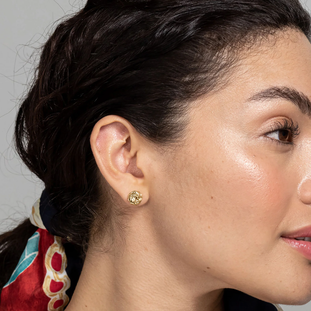 Women’s Love Knot Stud Earrings – Modern Minimalist Design