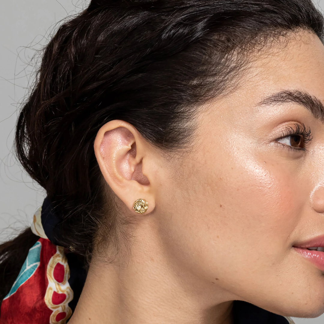 Women’s Love Knot Stud Earrings – Modern Minimalist Design