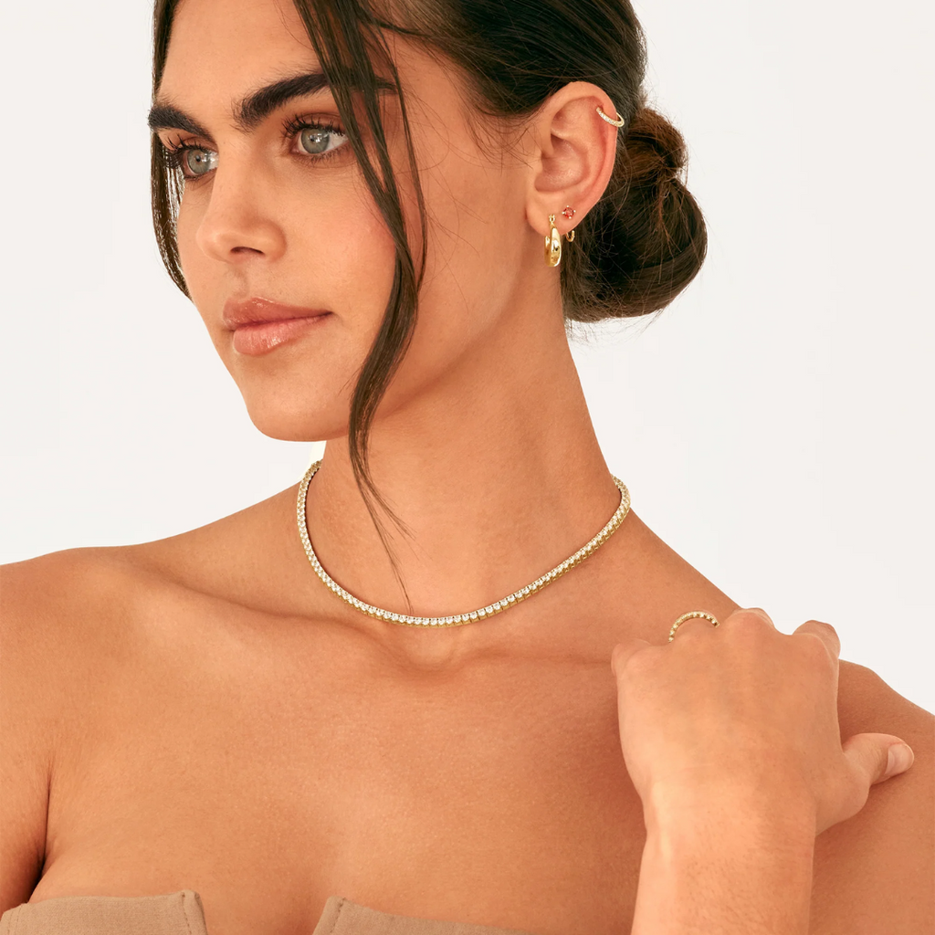 Women’s Cubic Zirconia Tennis Necklace – Classic Shine