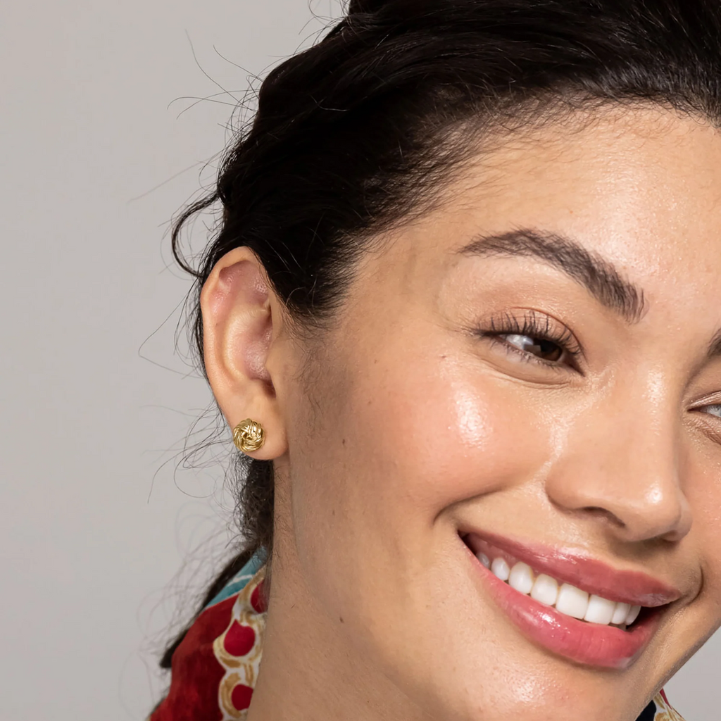 Women’s Love Knot Stud Earrings – Modern Minimalist Design