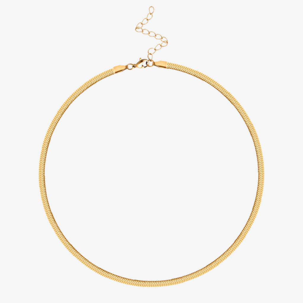 Women’s Snake Chain Necklace – Kendall Herringbone Design