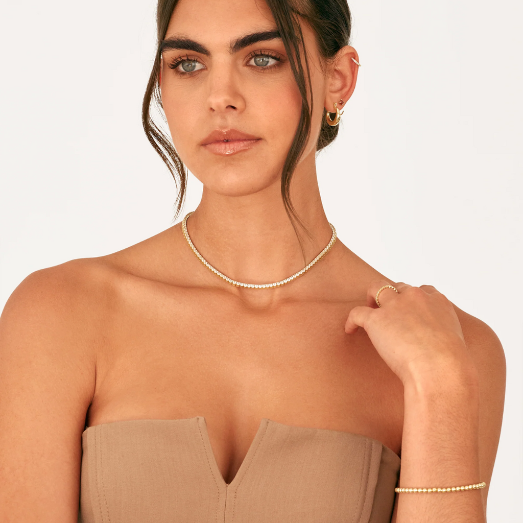 Women’s Cubic Zirconia Tennis Necklace – Classic Shine