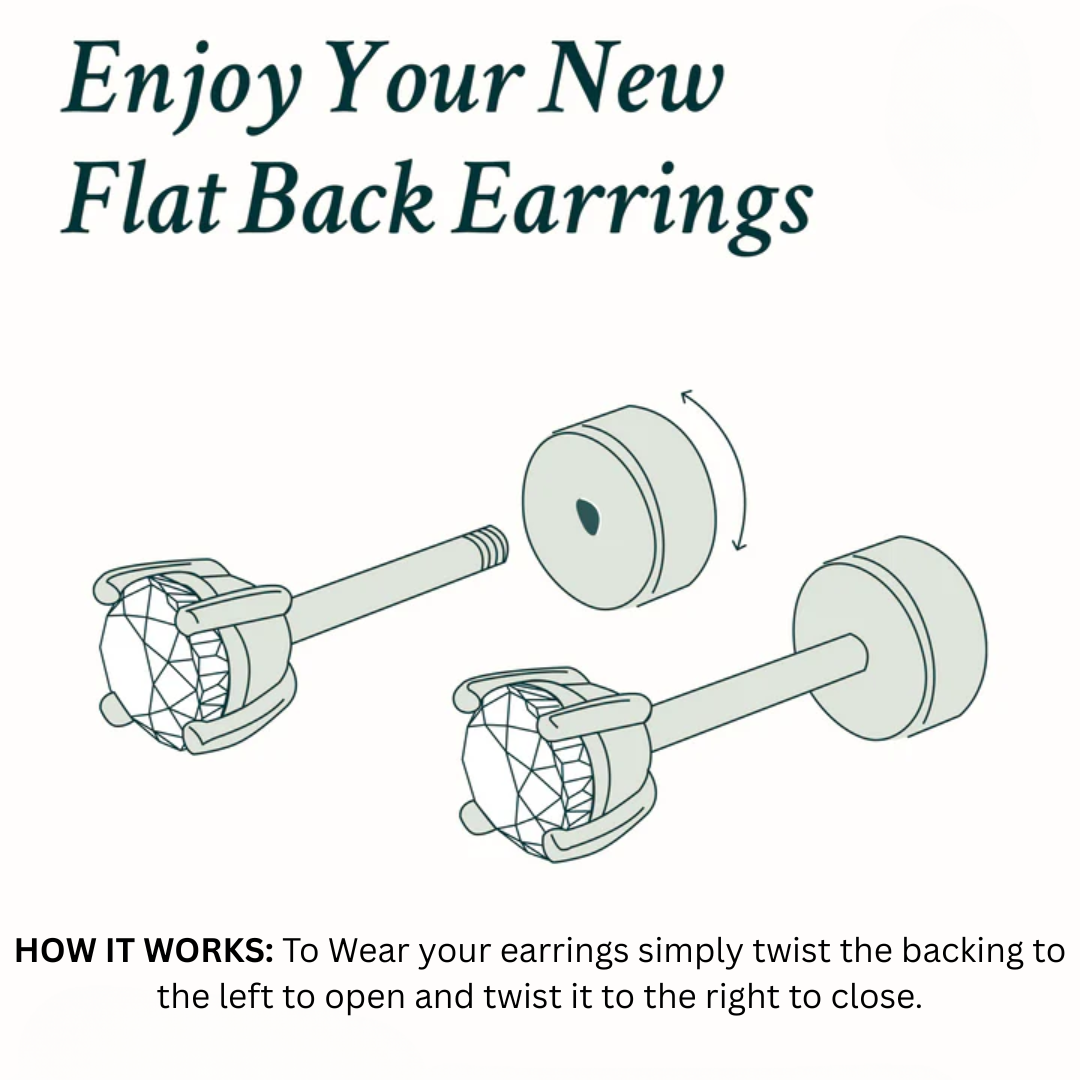 Women’s Flat Back Stud Earrings