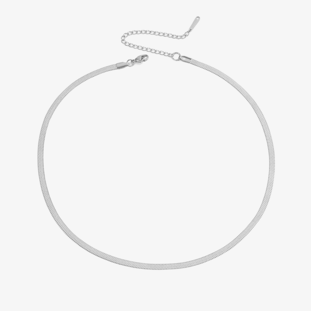 Women’s Snake Chain Necklace – Kendall Herringbone Design