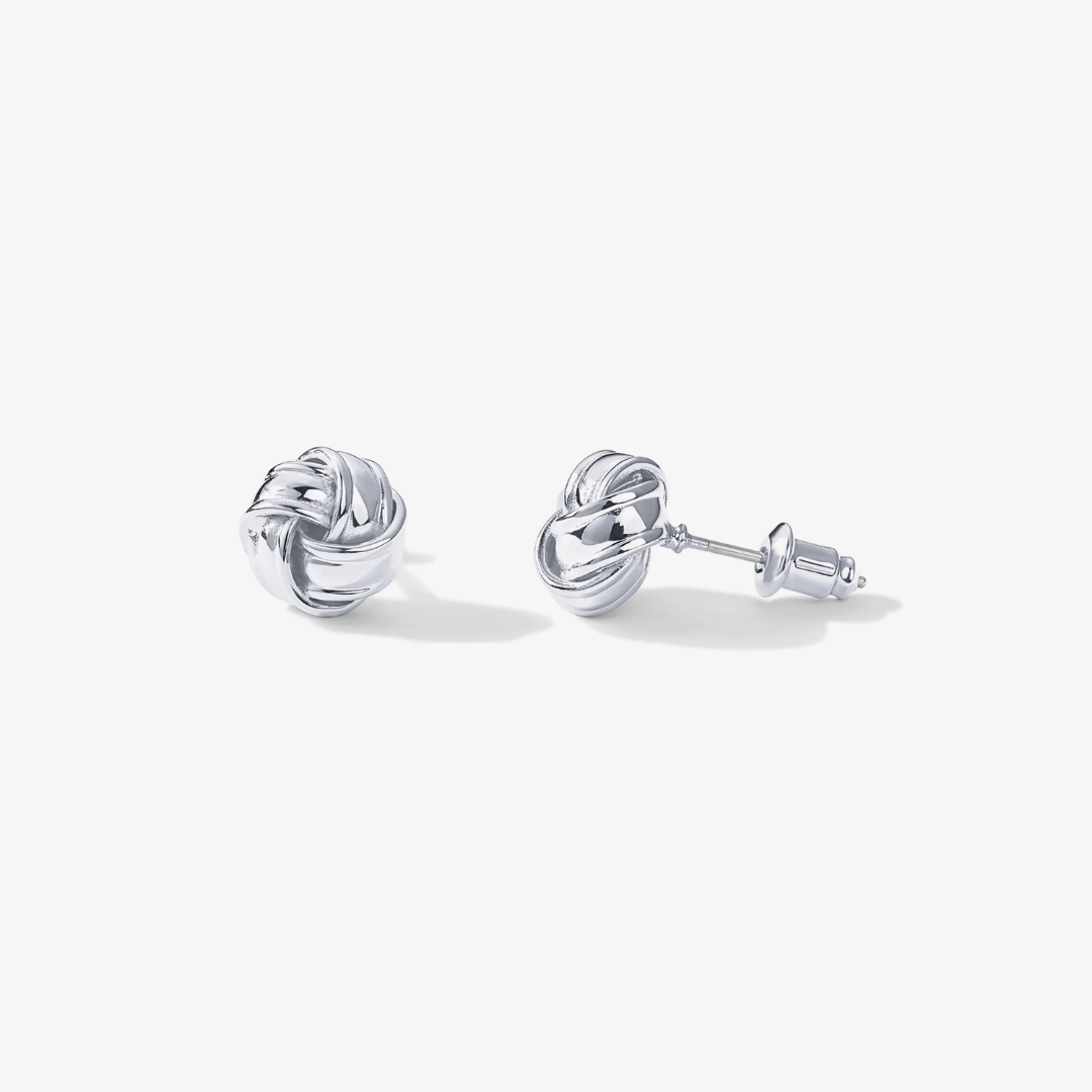 Women’s Love Knot Stud Earrings – Modern Minimalist Design