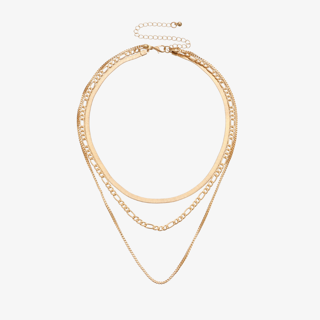 Women’s Layered Necklace – Boho Triple Chain Design